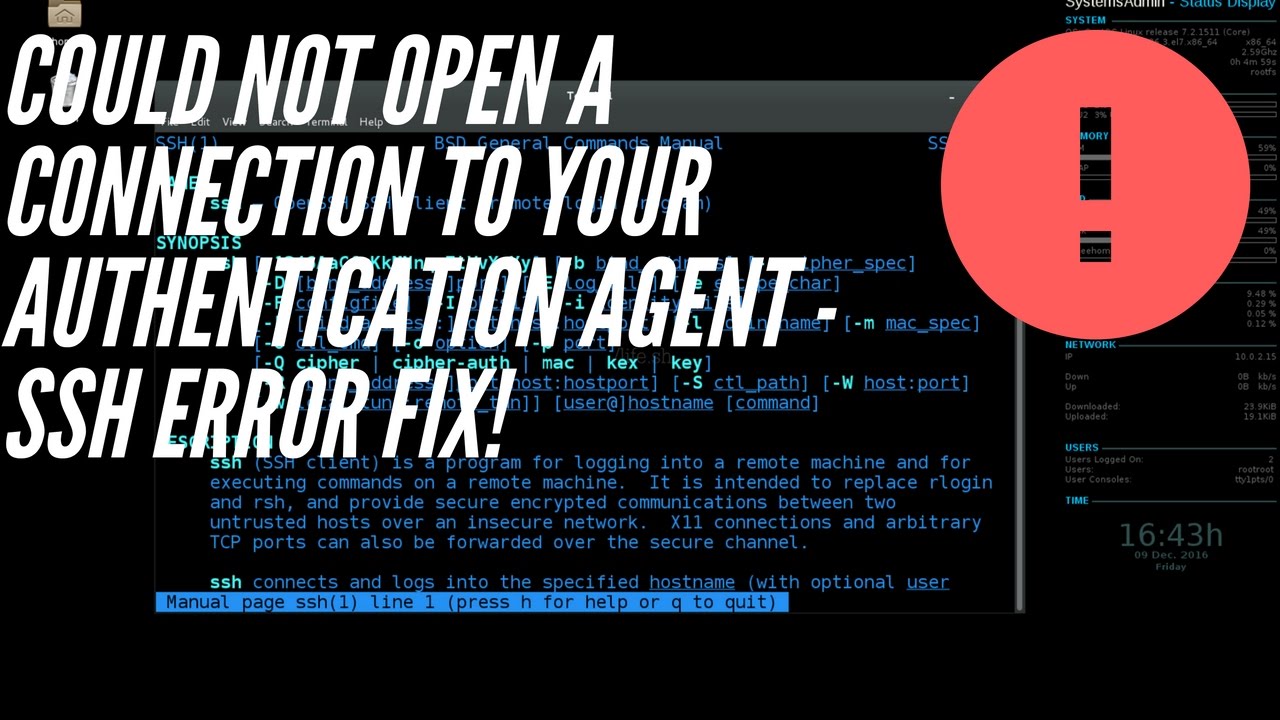 Could not open connection. Open SSH agent что это. Could not open a connection to your authentication agent..
