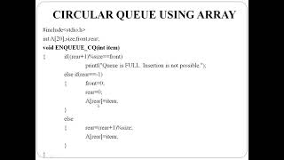 Circular Queue using Array: Program