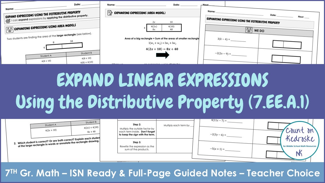 Expanding Expressions Using the Distributive Property | 7th Grade Math ...