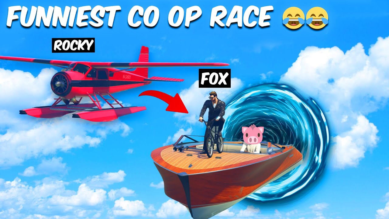 CO OP RACE - He Pushed Me Into The Sea 🌊😂 | Gta 5 Funny Moments - Black FOX
