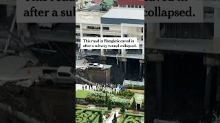 Hole Swallows Street in Bangkok After a Subway Tunnel Collapses