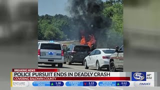 VIDEO: Four dead in fiery crash on I-10 following police chase