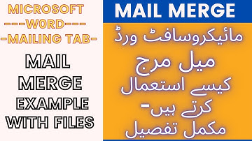 Mail Merge in Microsoft Word Urdu/Hindi