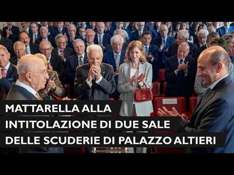 Mattarella at the naming ceremony for two halls at the Palazzo Altieri Stables