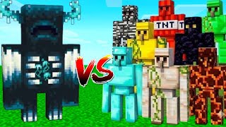 Warden vs All Golems in Minecraft 😱 | Ultimate Golem Battle! Who Will Win  #Minecraft 
