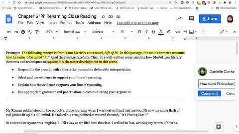 Turn the Prompt Into Questions--Pi Essay