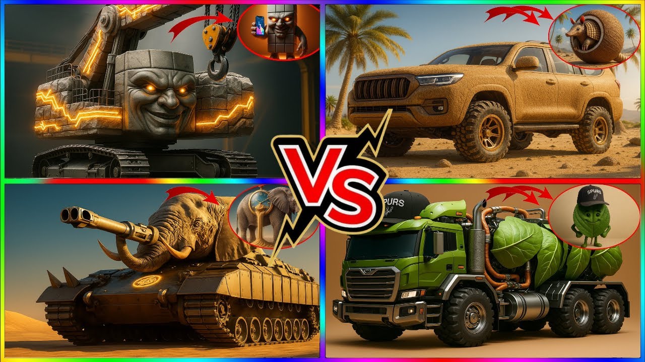 BRAINROT EXTINCTION CRANE MACHINE🆚TRUCK🆚CASTLE🆚TANK🆚PICKUPTANKER