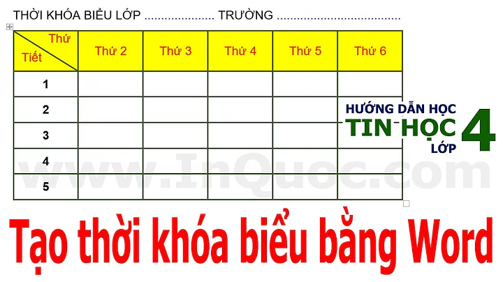 Hướng dẫn tạo thời khóa biểu (mẫu 1) bằng Word 2019 📅 Tin Học Lớp 4 📅 Bài 4 📅 Chủ đề 3