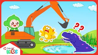 Rescue T-Rex with Mini TRACTOR | Toys Kids | Safety Cartoon