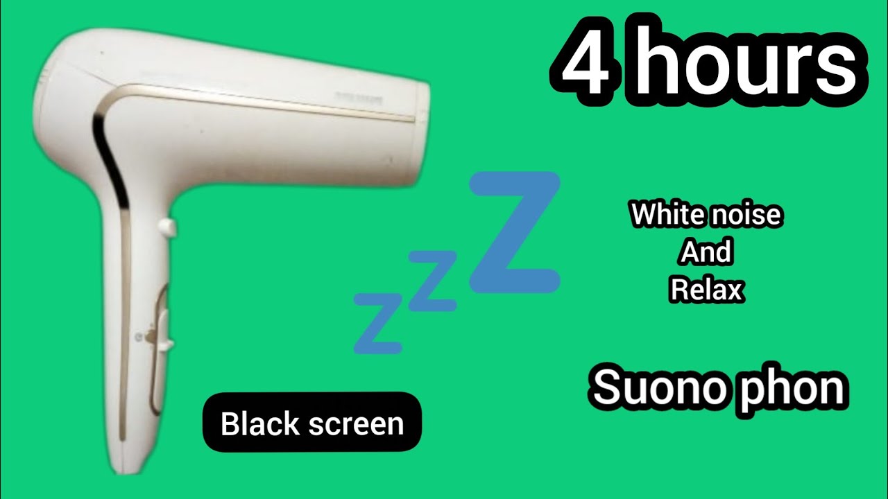 4 hours suono phon bianco rumore bianco per dormire / Black screen long ...