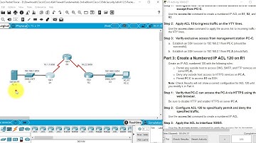 4.1.2.5 Packet Tracer - Configure IP ACLs to Mitigate Attacks (fast version)