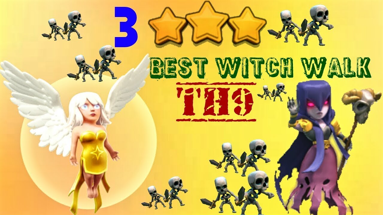 TH9 Best Witch Walk attack for spread war basesMSK Clash of clan YouTube