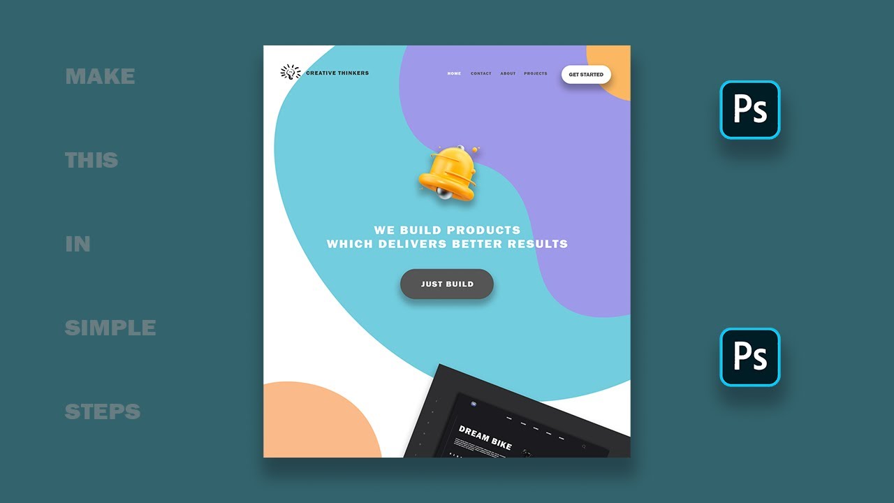 Creative Thinkers UI Design In Photoshop ( UI/UX ) - YouTube