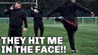 HIT IN THE FACE BY ENGLAND RUGBY TEAM!