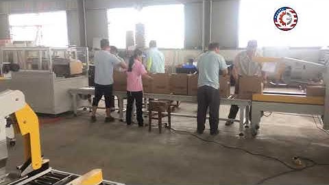 Customized end packing line with carton box erecting machine carton H type tape sealing packing mach
