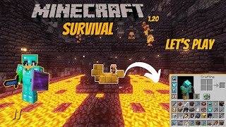 Minecraft 1.20 Let's Play: Raiding a Bastion for Netherite Upgrade - Armor Trimming Adventure!