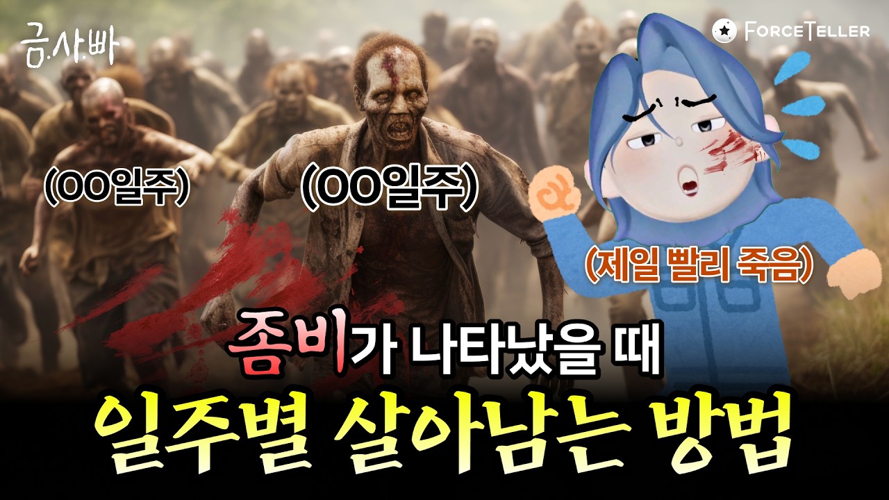 좀비가 온다면 나는 살아남을 수 있을까?🧟 사주 일주별 생존력 테스트🥇 | 금사빠 EP.55