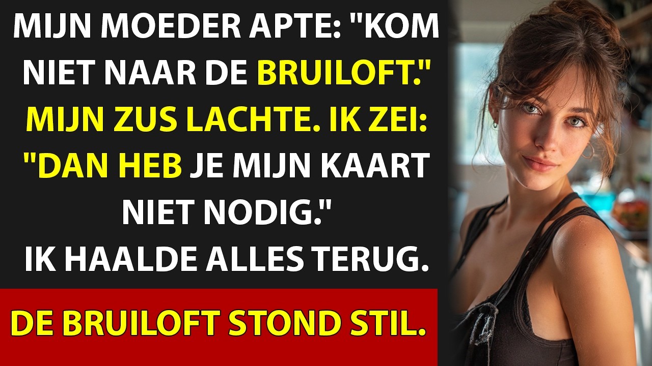 Het berichtje kwam om 7:42: "Kom niet naar de bruiloft." Amber van der Berg zat op de koude betonvloer van haar opslagruimte, omringd door ivoren stoelhoezen die ze al uren aan het binden was voor...