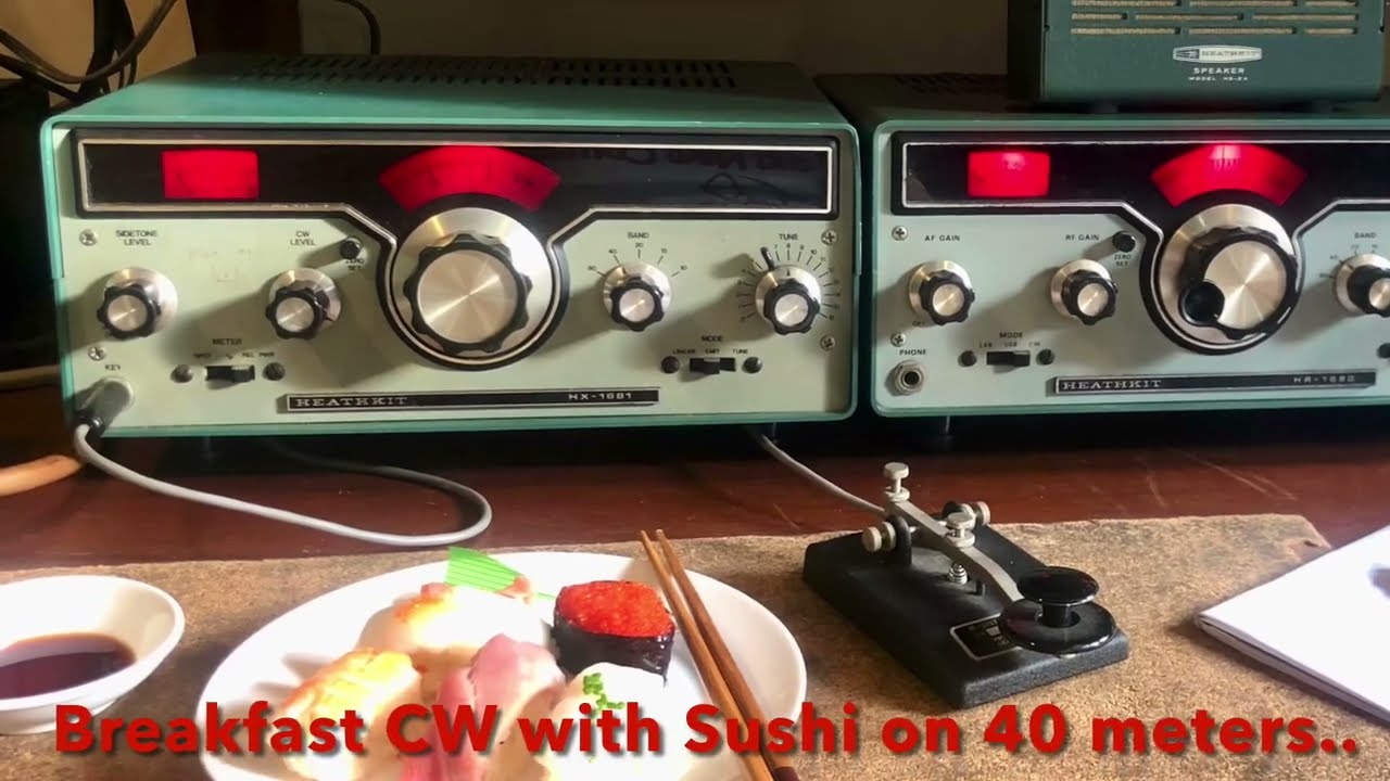 The Heathkit twins.. HX-1681 CW only transmitter and the HR-1680 receiver.