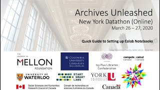 Archives Unleashed Quick Guide: Setting up Colab Notebooks