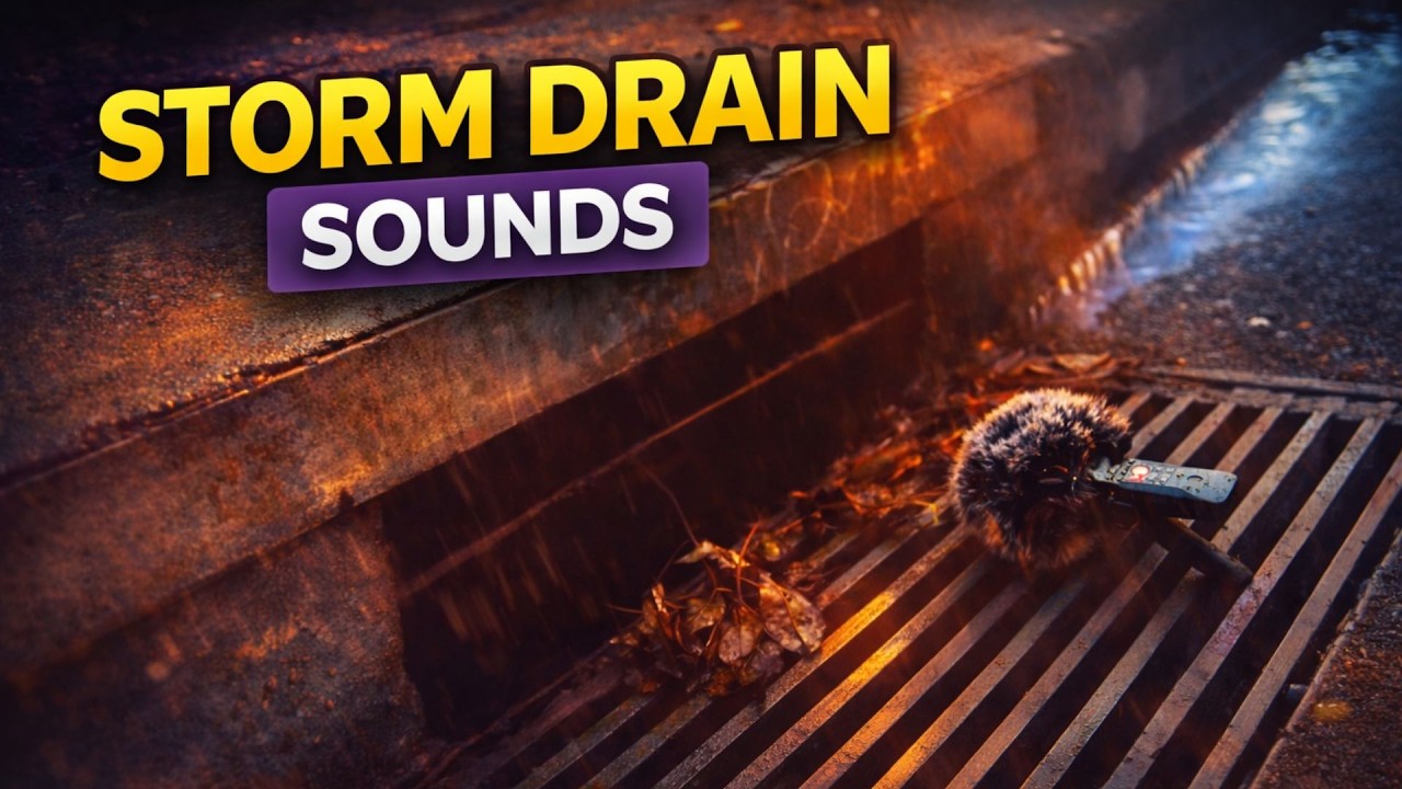 Deep Sleep Storm Drain Sounds | Relaxing Water Flow Ambience 1 Hour