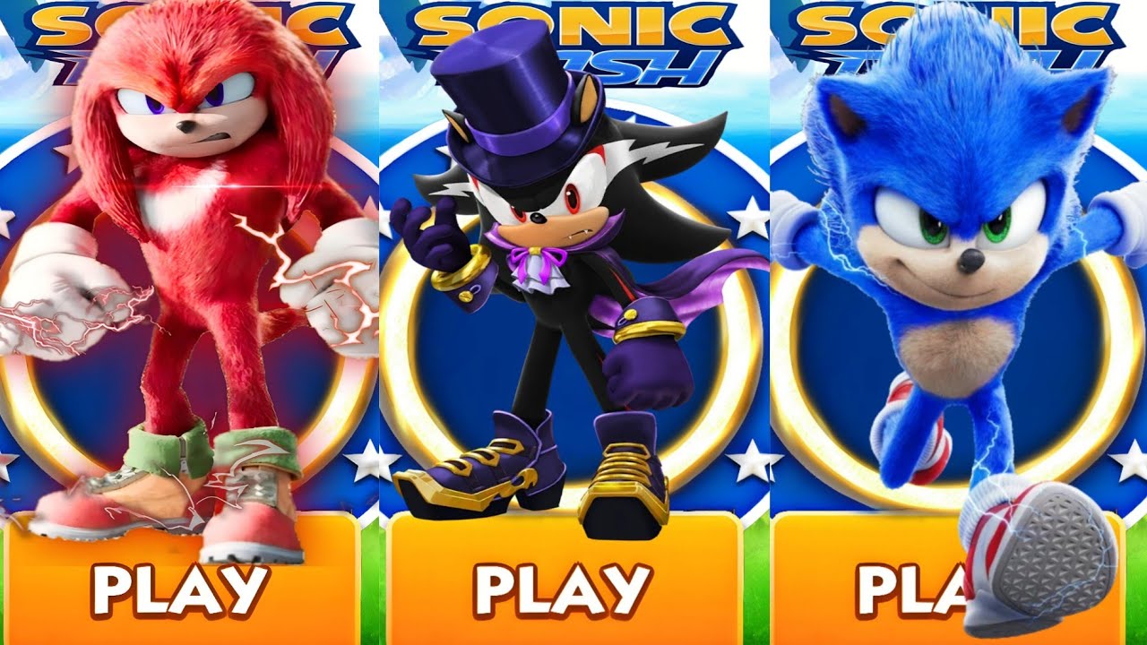 Sonic Dash - Sir Knuckles VS Vampire Shadow VS Sonic _ Movie Sonic vs ...