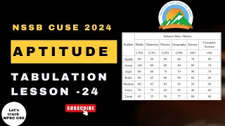 NSSB CUSE 2024 | Aptitude | Tabulation | Lesson-24