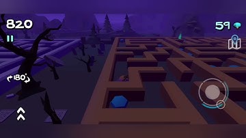 3D Maze game.  Level 8 Part 4 - Cemetery.  Help the little man get out of the creepy maze