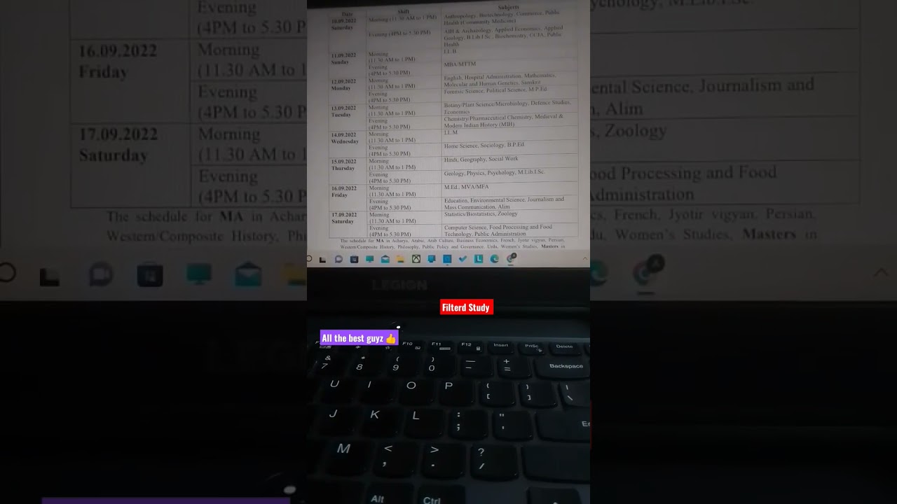 Lucknow University entrance exam schedule| lu PG exam scheme 