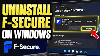 How to uninstall F-Secure on Windows - Beginner Guide
