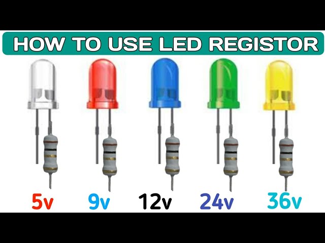 Lab direktør dæk How to use led Resistor value || 5v 9v 12v 24v 36v led || dc volt led  Resistance | Electronics verma - YouTube