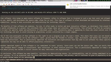 Demo of LLM Rocket 3B on GNU Emacs mp4