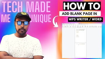 How to add blank page in wps office writer | how to insert a page in wps office writer