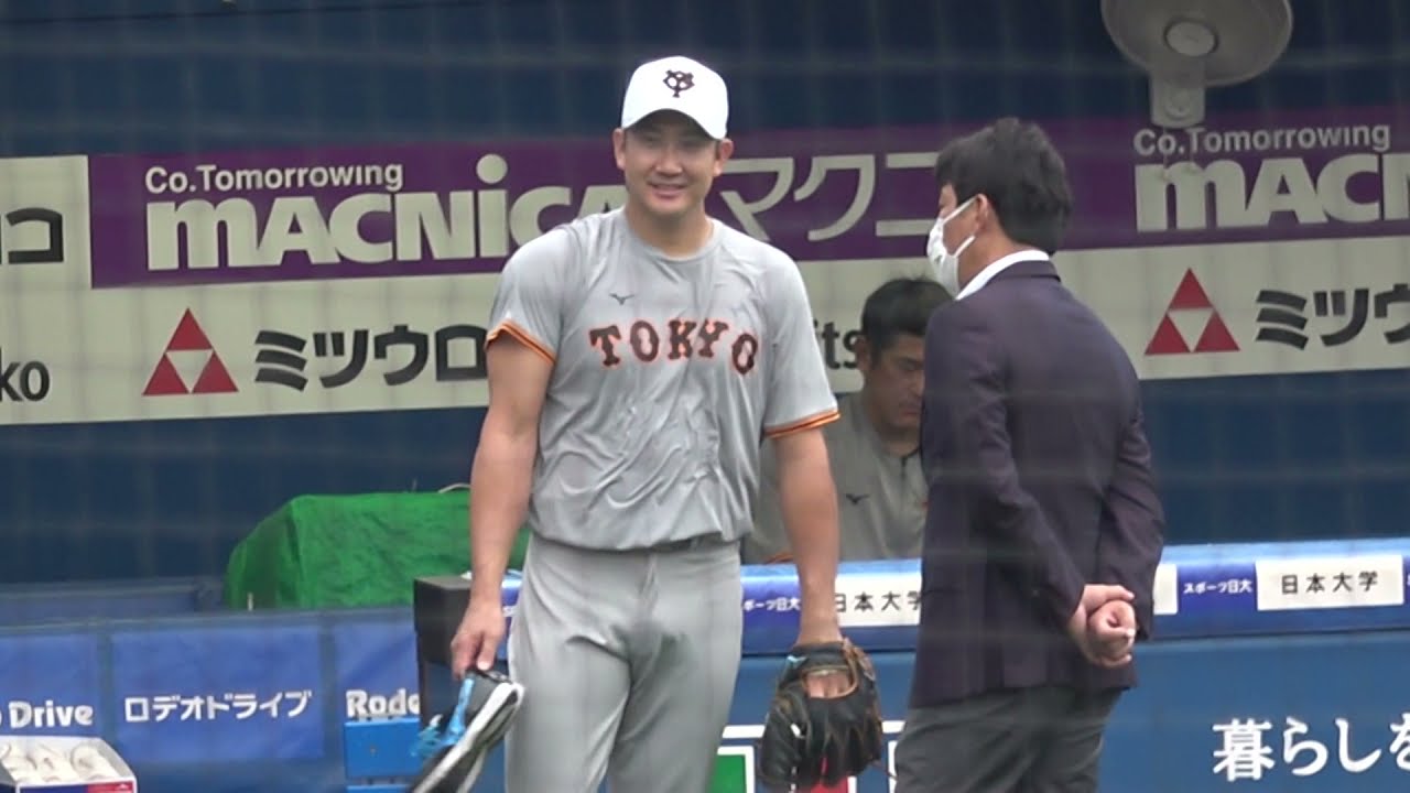 2021 試合前に侍ジャパンの稲葉監督 井端コーチ 建山コーチが試合前に訪問 現地映像 Youtube