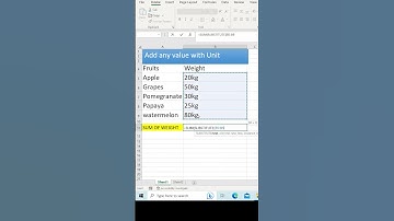 How to add number with unit 🔥 |#excel #shorts