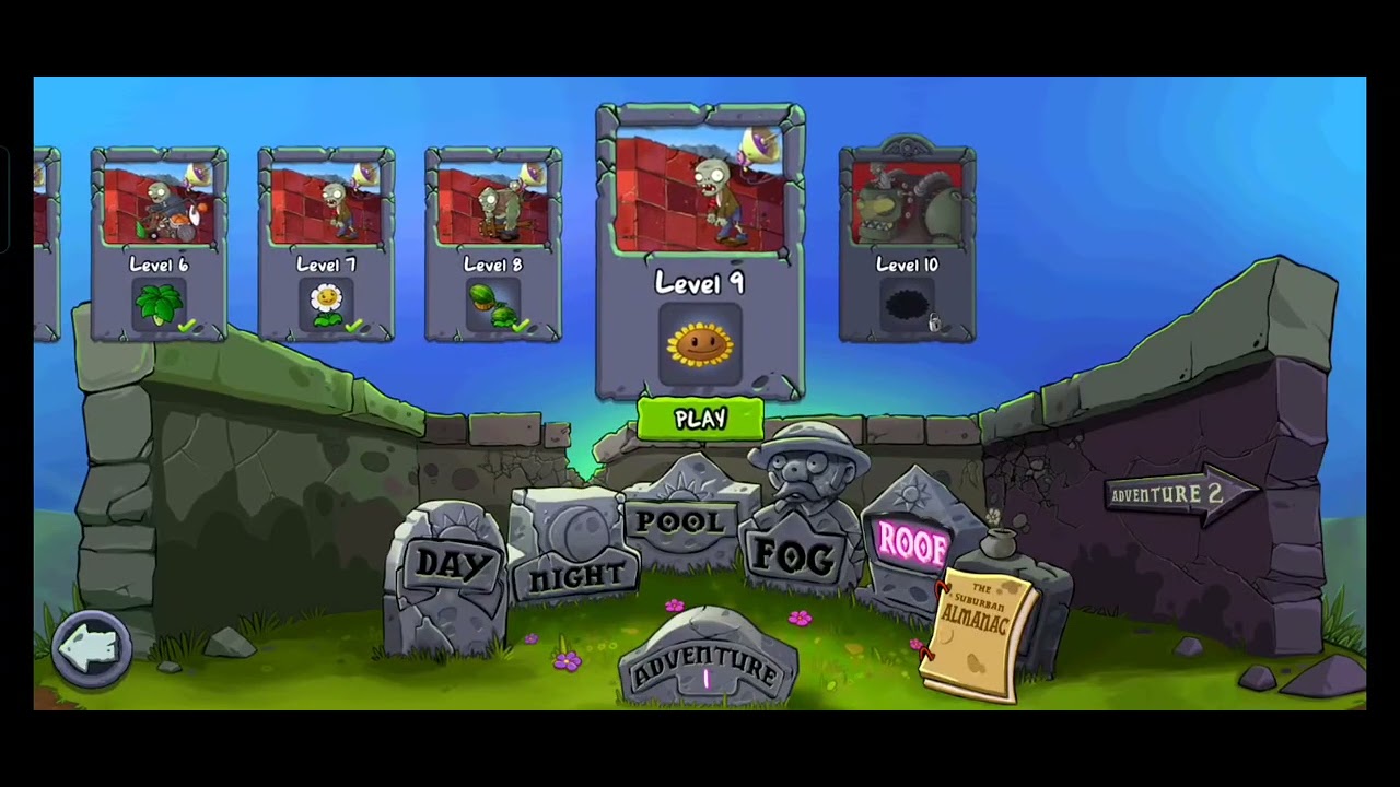 Plants vs Zombies Gameplay - Roof Level 8 to 9