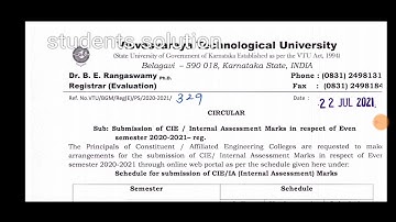 Vtu update|23 july 2021|submission of cie and assessment for even sem examination |students solution