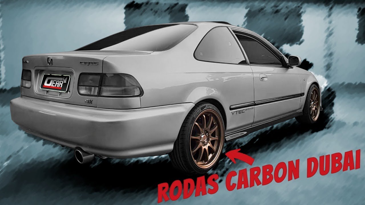 CIVIC COUPE EJ8 COM AS NOVAS RODAS CARBON DUBAI !!