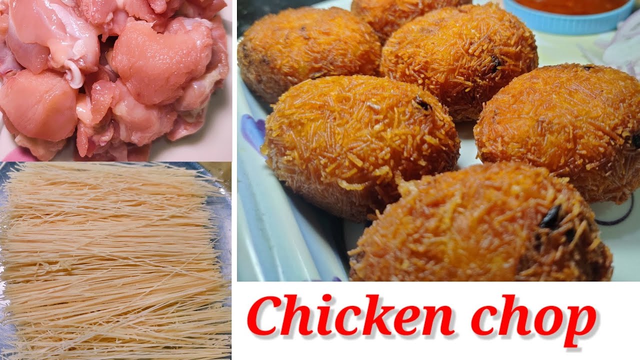 Making chicken chop at home.