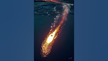 Flaming Object Falling into the Deep Ocean 🔥🌊 #shorts #ai #underwater