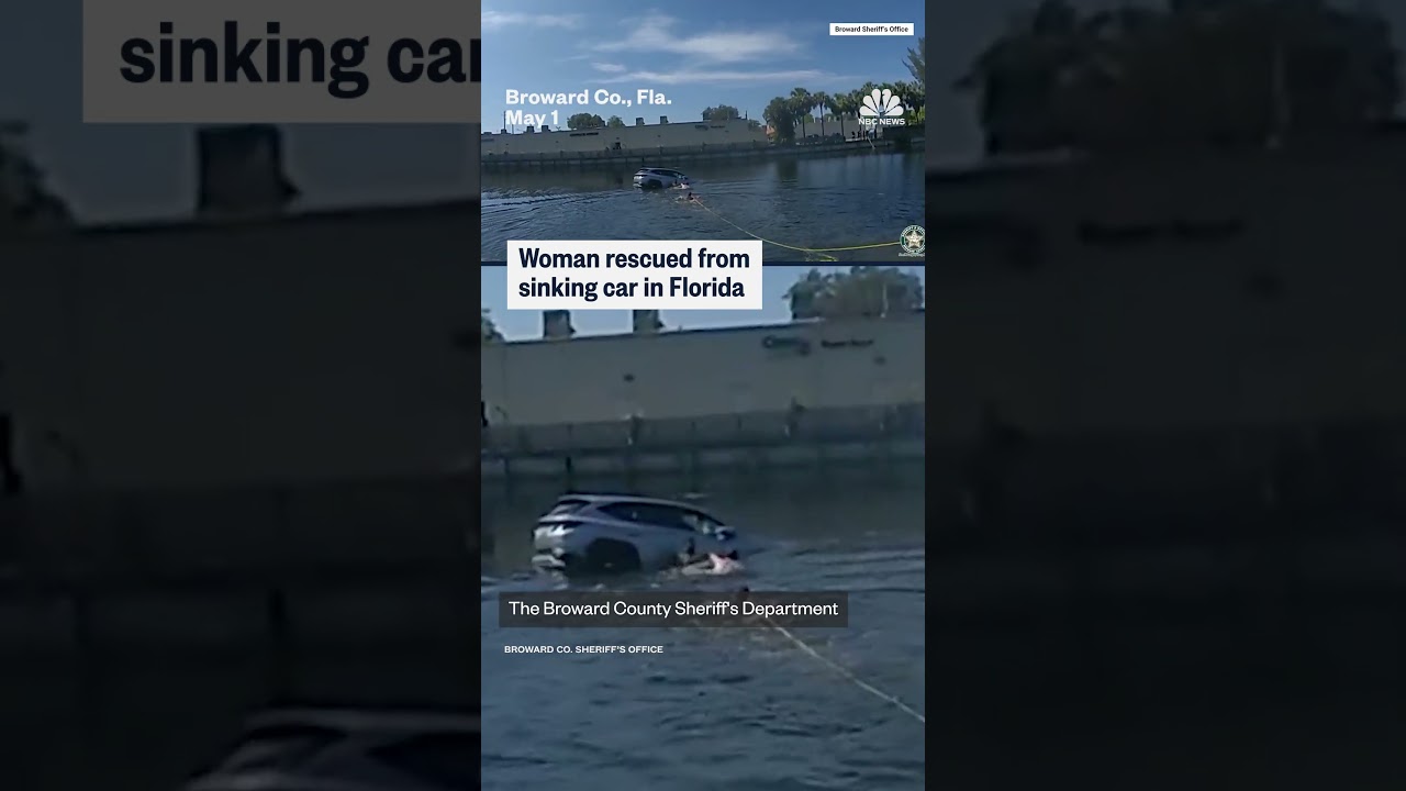 Woman rescued from sinking car in Florida