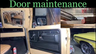 How to lubricate window regulator and latch on 1973-79 ford trucks.
