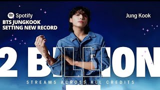 CONGRATULATION! Jungkook BTS Breaks a new Record with 1.2 billion Spotify streams