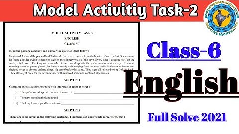 Class-6 English Model Activity Task part-2 Full Solve #WBBSE‎@Educational Activities Bengali 