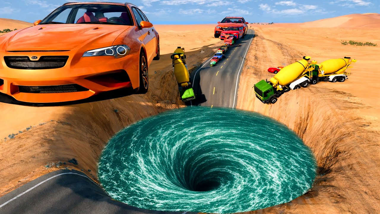 ⚡ BIG & SMALL CARS vs MONSTER PIT #1 ⚡🔥 – BeamNG.drive Extreme Crash Challenge | Impala BeamNG