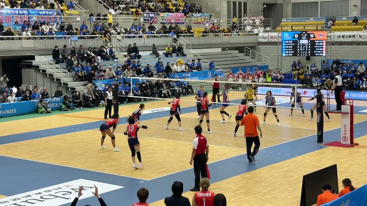 SVリーグ、12/28、ゲーム2、5セット、黒部アクアフェアリーズvs山形