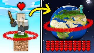 Minecraft mais, mes Coeurs = la Taille du MONDE !