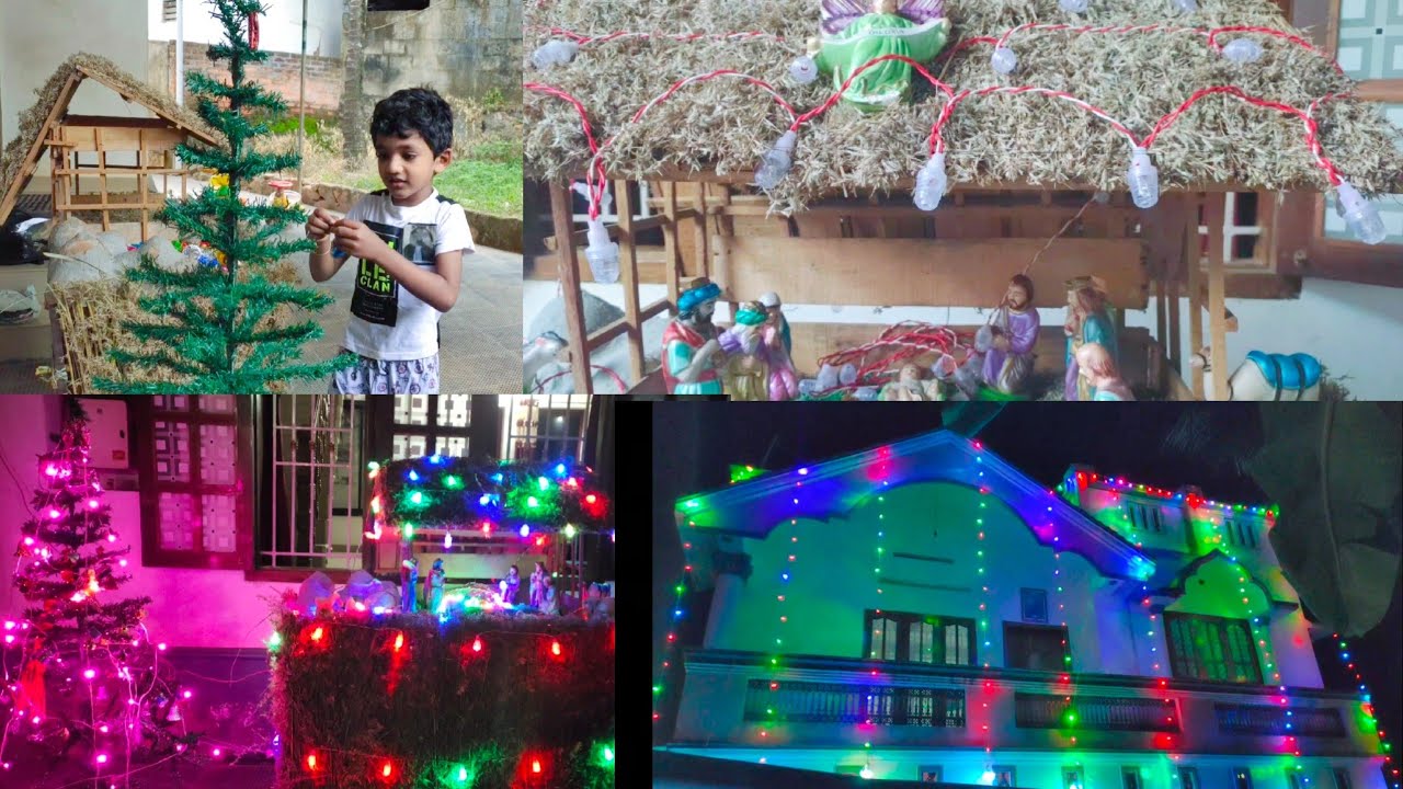 Simple christmas tree & crib decoration my home /Celebration mode