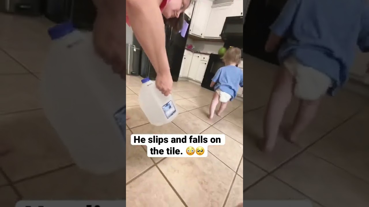 Water on the floor got him. 