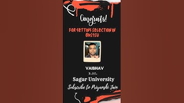 Congratulations Vaibhav for getting admission in DHSGSU | Sagar University 2023 | Priyanshi Jain